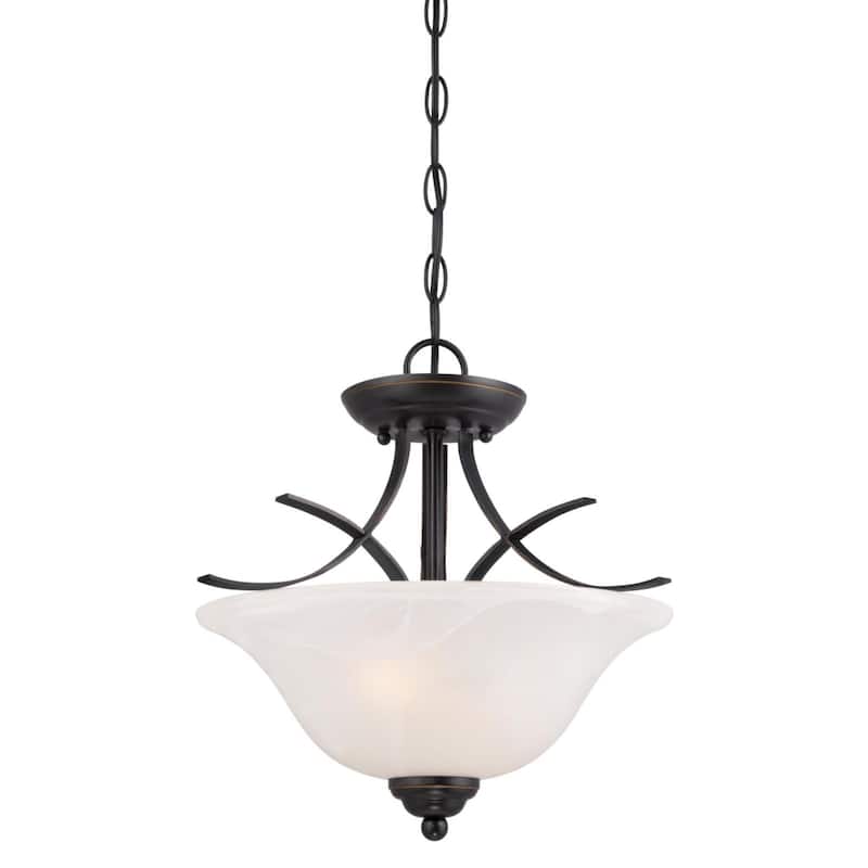 Westinghouse Pacific Falls Two-Light Indoor Convertible Pendant/Semi-Flush Ceiling Fixture