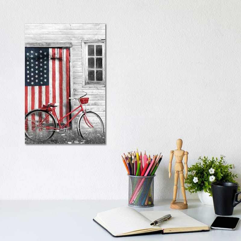 iCanvas "Patriotic Bicycle" by Lori Deiter Canvas Print - 12x8x0.75