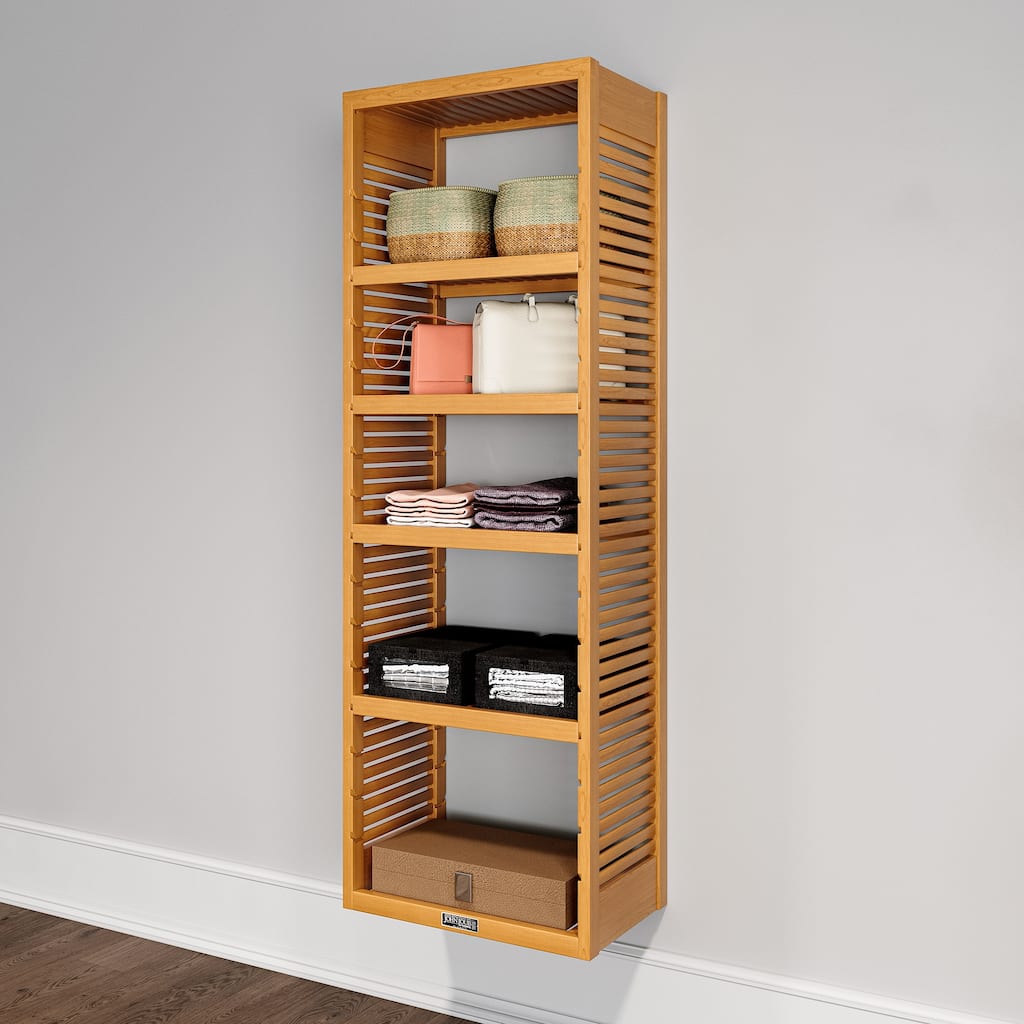 John Louis Home 16in. deep Solid Wood Deluxe Storage Tower Honey Maple