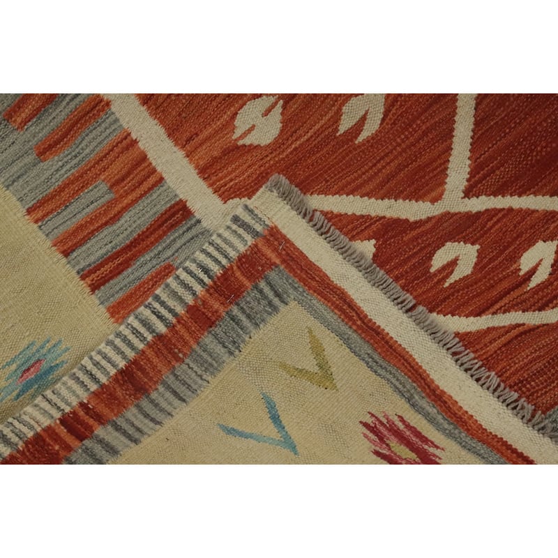 Hand Woven Southwestern Wool Multi-Colored Geometric Area Rug - 8' 3'' X 5' 1''