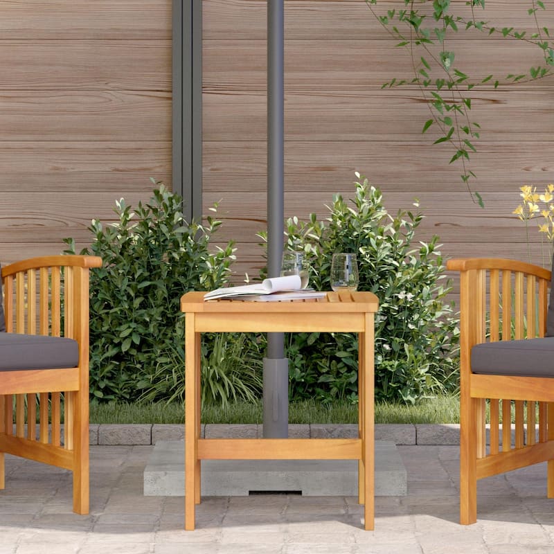 vidaXL Garden Side Table Brown 45x45x50 cm Solid Acacia Wood - 17.7 x 17.7 x 19.7