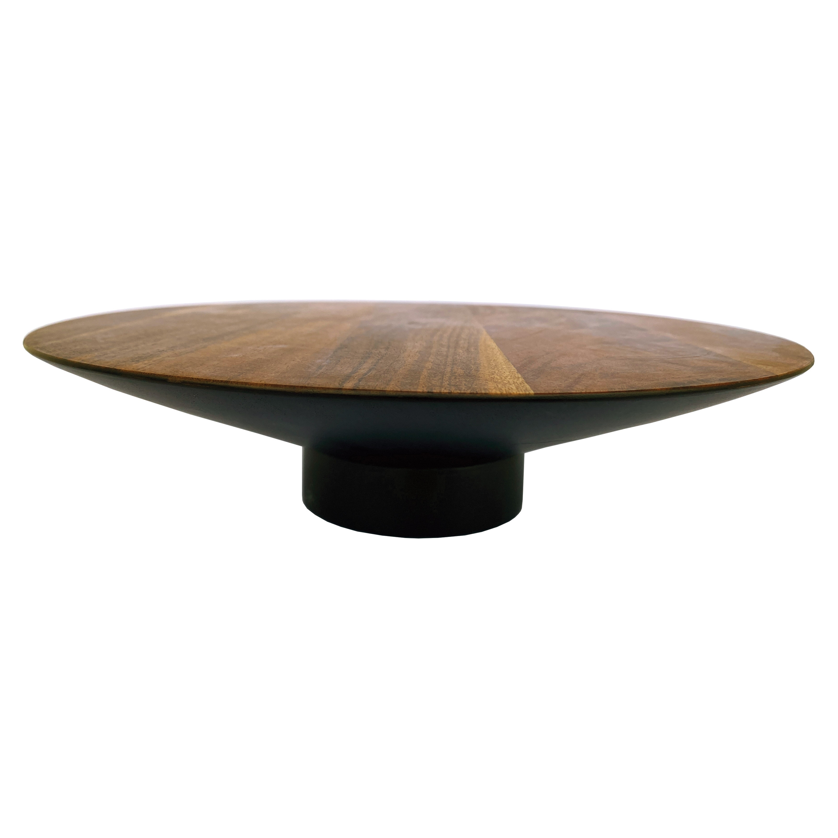 Acacia Wood Serving Tray with Metal Base