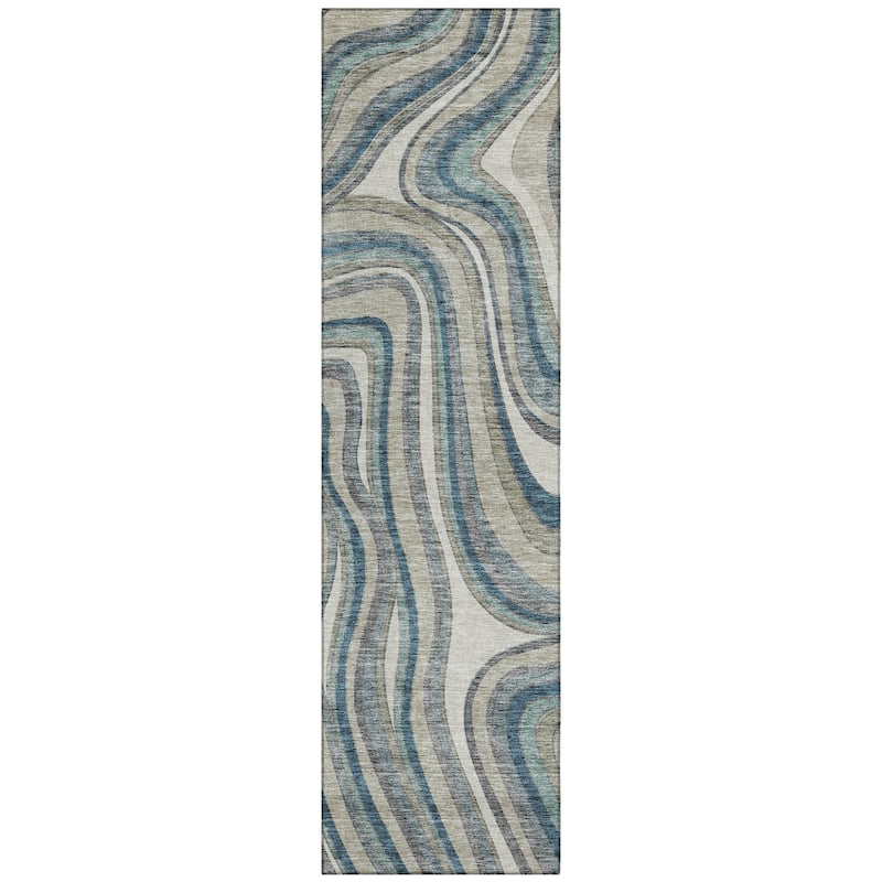 Machine Washable Indoor/ Outdoor Chantille Contemporary Abstract Rug