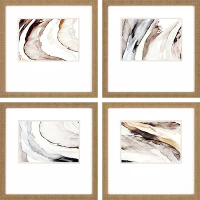 Gulf S/4 Framed Art Giclee Under Glass - Brown