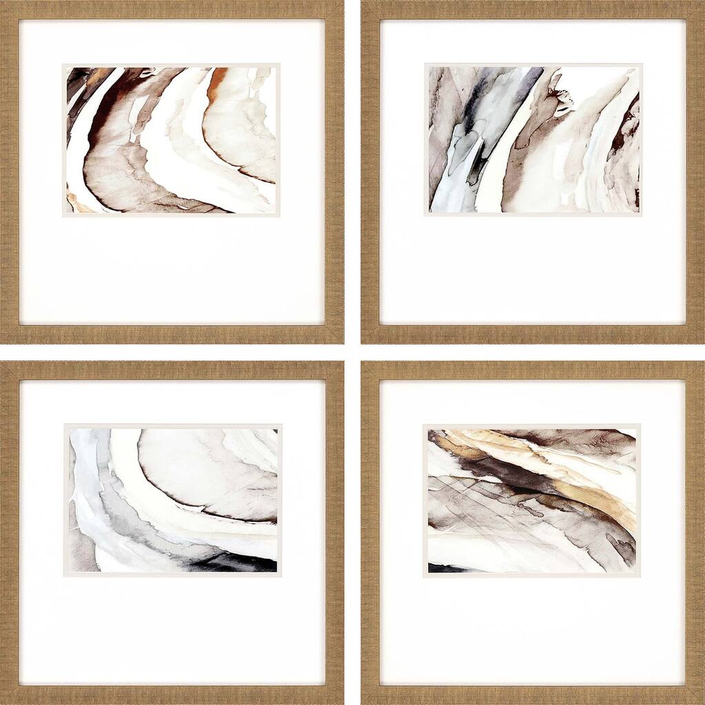 Gulf S/4 Framed Art Giclee Under Glass - Brown