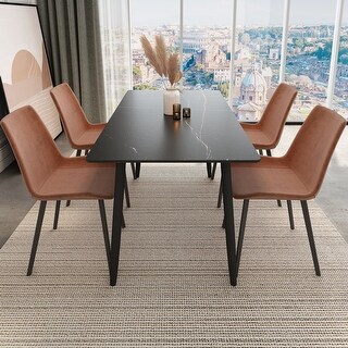 Rectangle Sintered Stone Dining Table with Metal Leg - Bed Bath ...