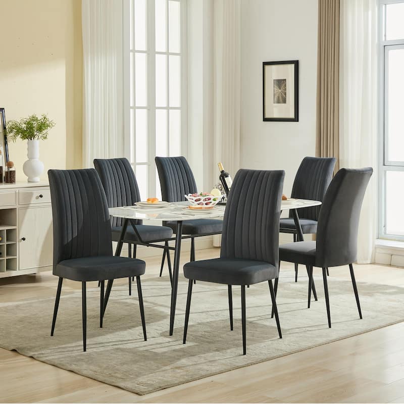 Dark Gray Side Chair Reception Chair Leisure Chair Dining Chair Armless Chair Velvet Meeting Room Chair