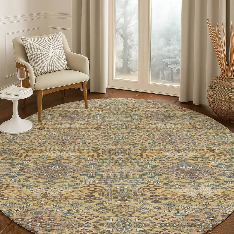 Machine Washable Indoor/ Outdoor Global Flory Chantille Rug