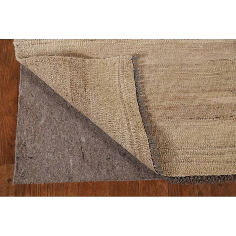 Earth Tone Kilim Modern Rug Hand-woven Reversible Wool Carpet - 4'4"x 5'9"