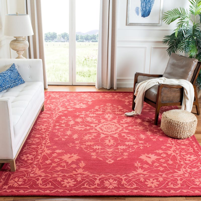 SAFAVIEH Handmade Dip Dye Skylar Vintage Boho Wool Rug - 8' x 10' - Red