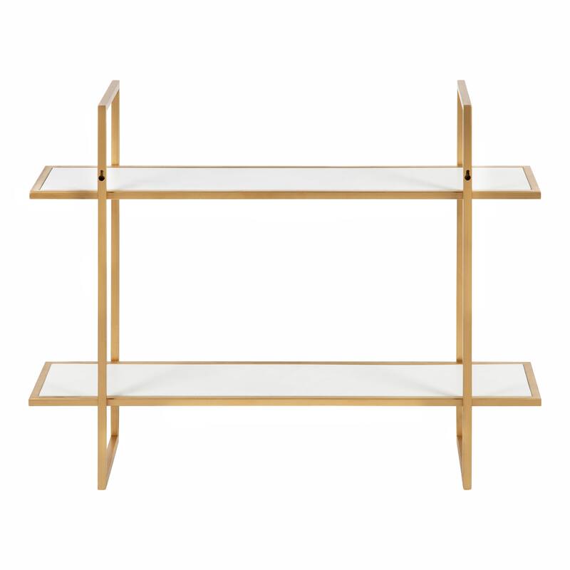 Kate and Laurel Leigh Wood and Metal Wall Shelf