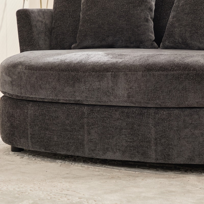 55.1" W Accent Barrel Chair,Modern Oversized Sofa Chair with 5 Pillows