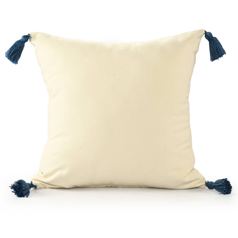 Sevita Denim Blue Coastal Fish-Patterned Polyester Throw Pillow, 20" x 20"
