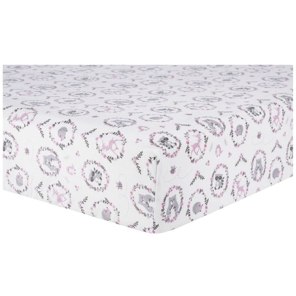 slide 2 of 3, Woodland Portraits Deluxe Flannel Fitted Crib Sheet
