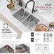 preview thumbnail 3 of 12, STYLISH Undermount 28" Double-Bowl Stainless Steel Kitchen Sink S-300XG - 28" x 18" x 10"