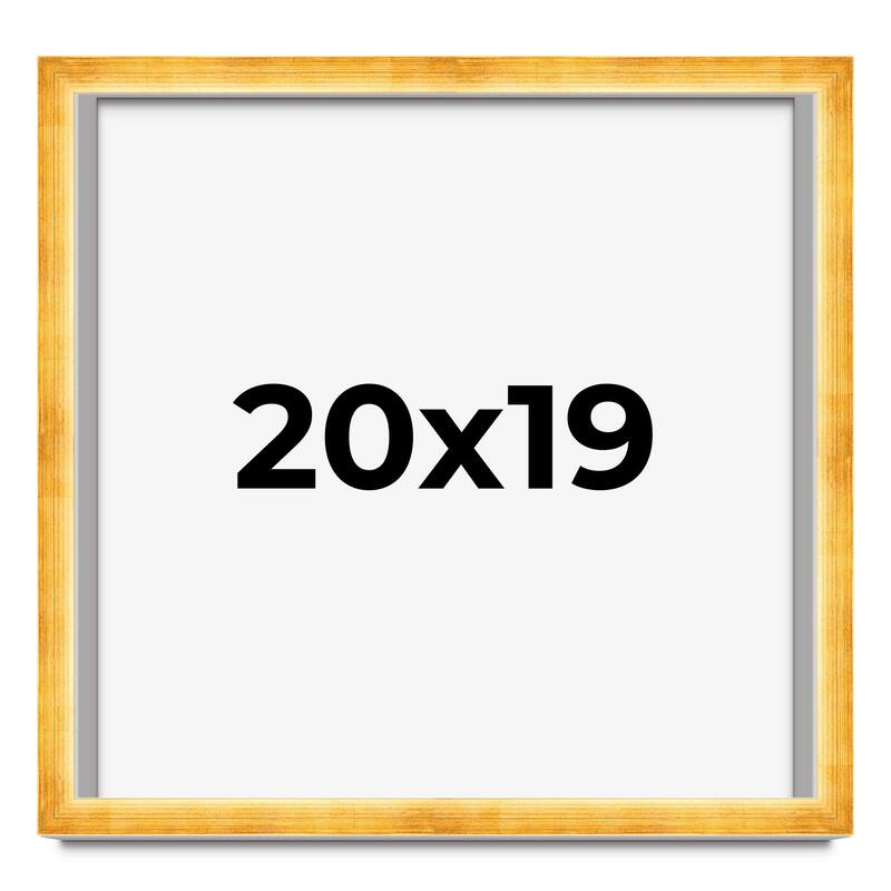 20x19 Shadow Box Frame Gold | 1.625 Inches Deep Real Wood Traditional