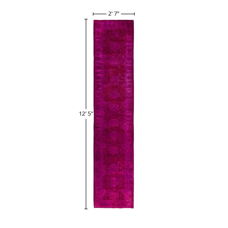 Vibrance One-of-a-Kind Hand-Knotted Runner Rug - Pink, 2' 7" x 12' 5" - 2' 7" x 12' 5"