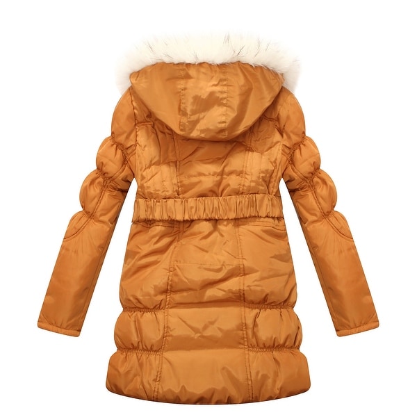 padded winter coat with fur hood