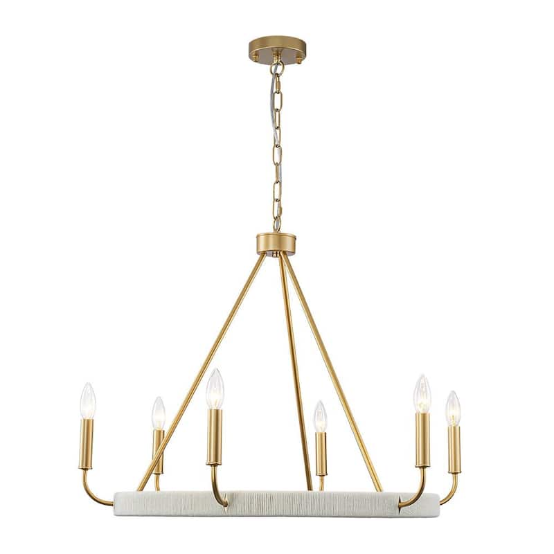 Modern Lodge 6-Light Candle-style Circular Chandelier - 30.1 in