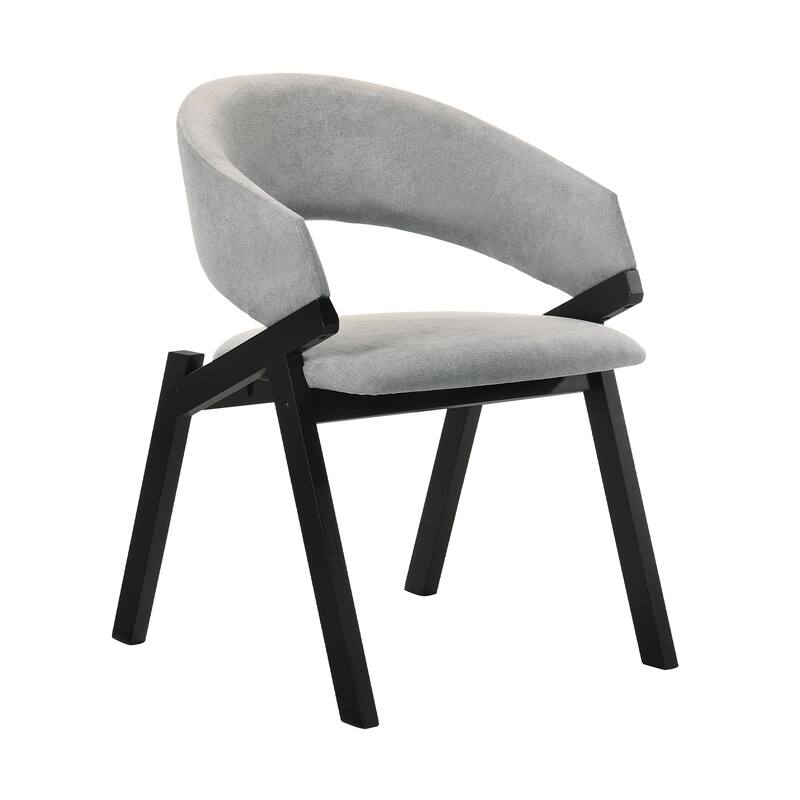 Talulah Mid Century Modern Gray Curved Back Upholstered Dining Chairs - Set of 2