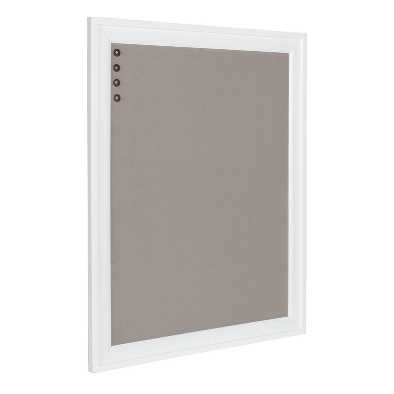 DesignOvation Bosc Framed Gray Linen Fabric Pinboard