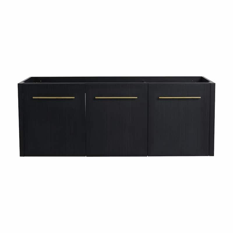 Wall-Mounted Bathroom Vanity with Thick-Edged Resin Basin Sink - without sink - 48'' Black