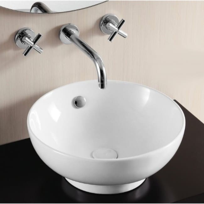 Nameeks Caracalla 16-1/11" Ceramic Vessel Bathroom Sink with Overflow