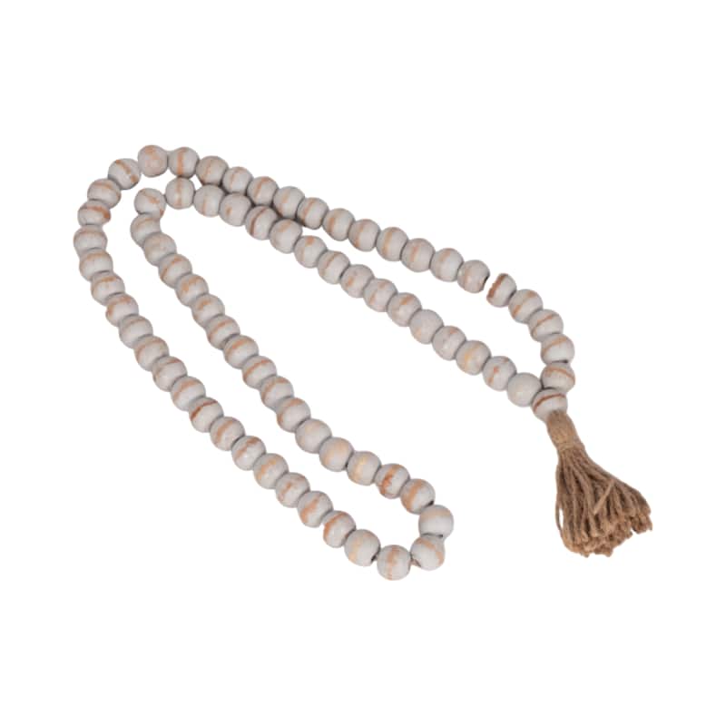 Mango Wood Double Beaded Garland with Tassel