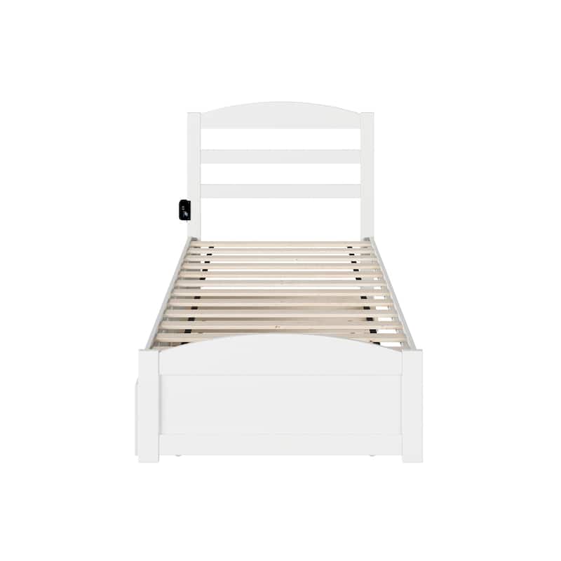 Warren Platform Bed with Footboard and Twin Trundle