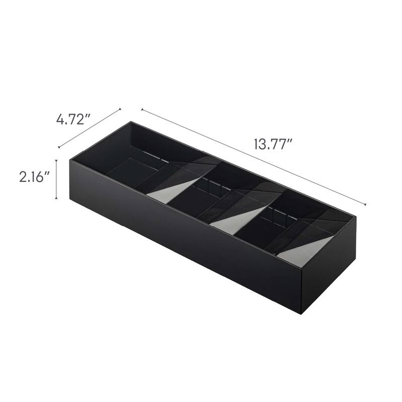 Yamazaki Home Cutlery Organizer - Three Styles, ABS Plastic, Compact, Adjustable - L 4.72 x W 13.78 x H 2.17 inches