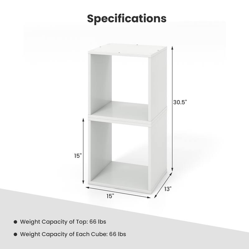 Gymax Cube Storage Organizer Set of 4 Combination Lattice Cabinet