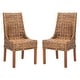 preview thumbnail 3 of 8, SAFAVIEH St. Thomas Wicker Brown Sloping Arm Chair (Set of 2) - 20" x 24" x 39"