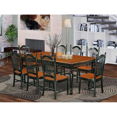 Kitchen Table Set 9 Piece Dining Room Set with Chairs Antique Black Cherry Finish