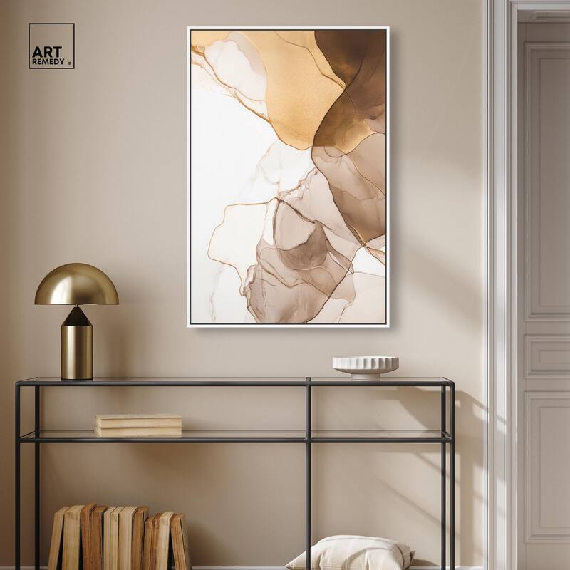 Sepia Silk Streams Canvas by Art Remedy