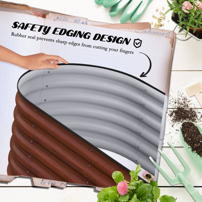 Outsunny 7.9' x 2' x 1.4' Galvanized Raised Garden Bed Kit, Outdoor Metal Elevated Planter Box
