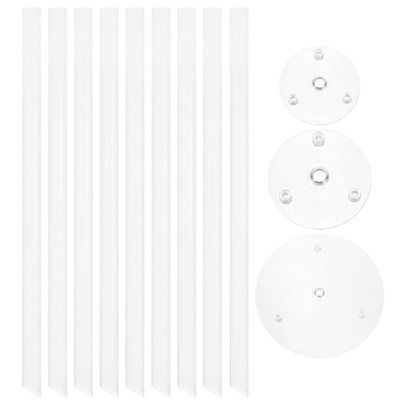 12Pcs Cake Dowel Rods Cake Separator Plates Clear for 4, 6, 8, 10 inch Cake - White