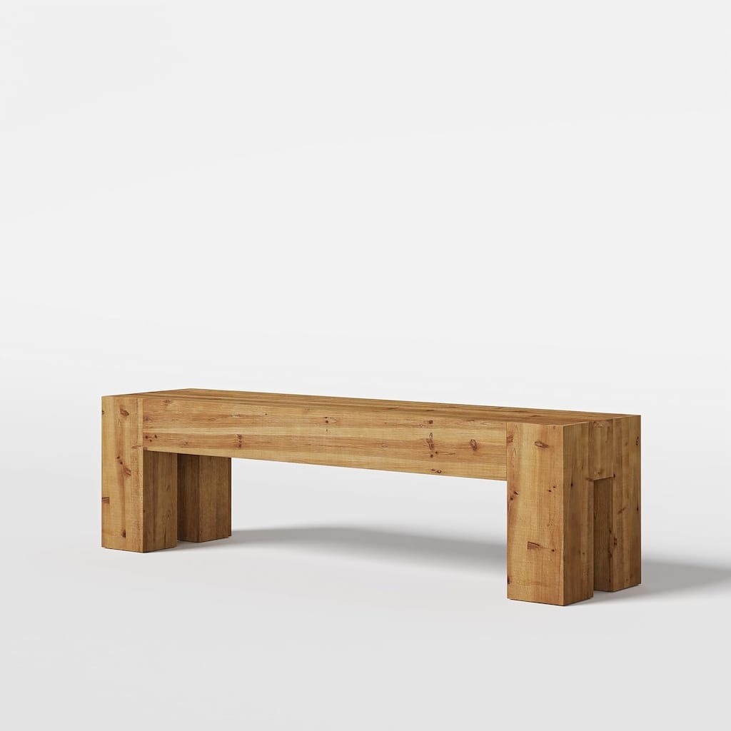 63" Extra Long Solid Wood TV Stand, Heavy Duty Media TV Consoles Table