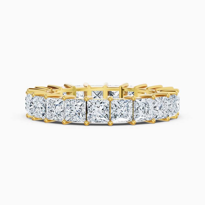 Auriya 14k Gold Princess Lab Grown Diamond Eternity Band 2.50 - 11.25 ct. tw. (F-G, VS) - 4.20 ct. wt. - 8.5 - Yellow