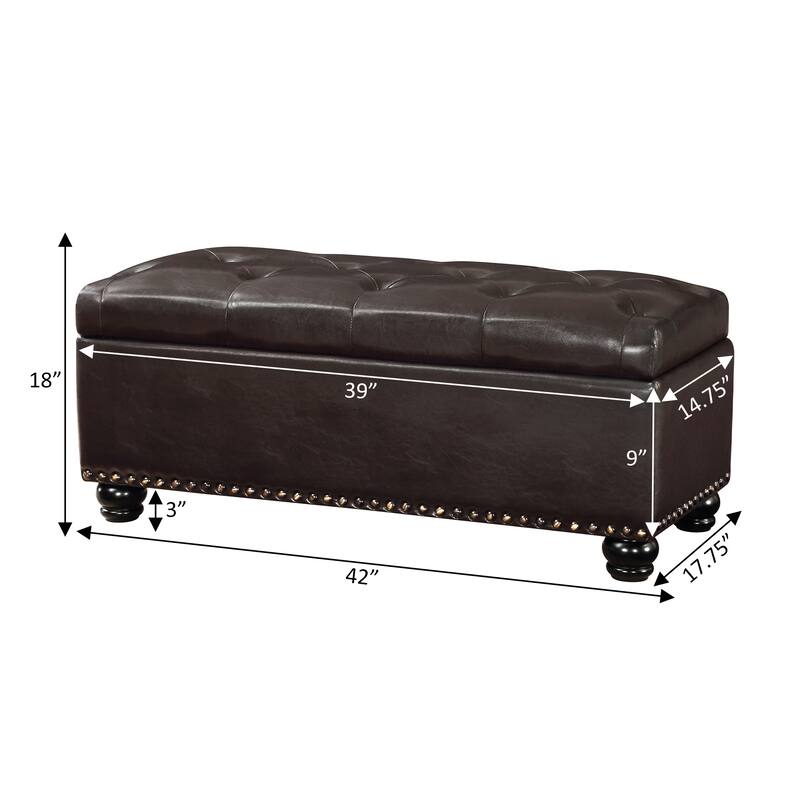 Convenience Concepts Designs4Comfort 9th Avenue Storage Ottoman Bench