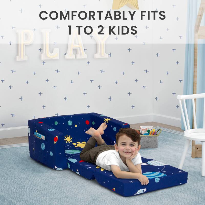 Delta Children Cozee Flip-Out Chair - 2-in-1 Convertible Chair to Lounger for Kids
