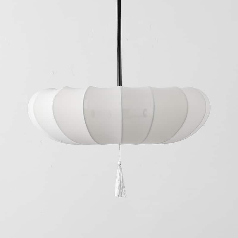 SAFAVIEH Couture Amelie, 3-Light, 21-inch, Fabric/Metal Pendant - 21"W x 21"D x 52"H