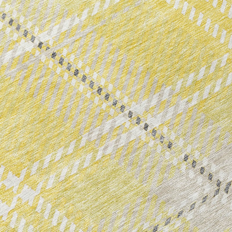Machine Washable Indoor/ Outdoor Chantille Plaid Cozy Rug