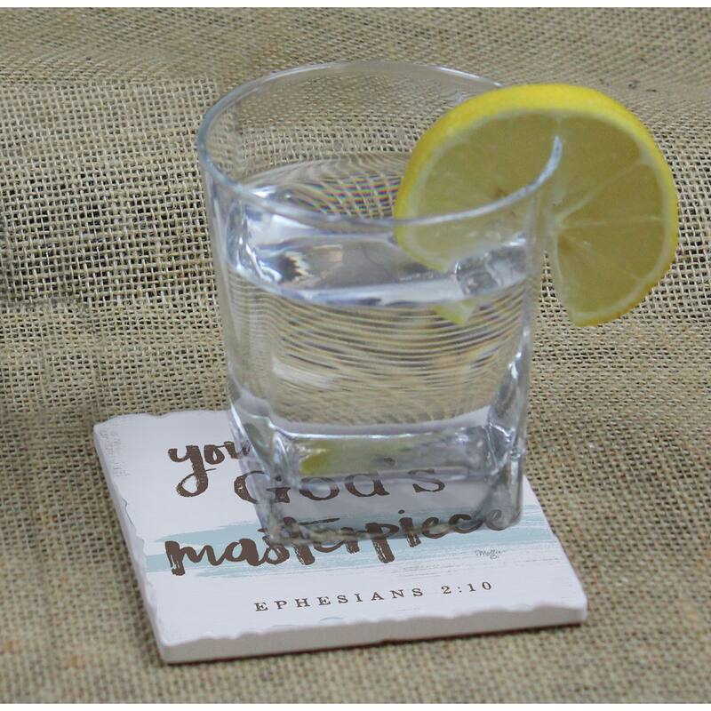 Counterart Absorbent Stone Coasters - Masterpiece - Set of 4 - 4x4x1.117