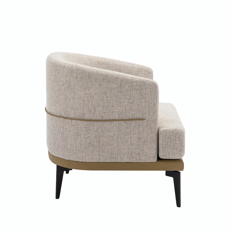 Modern Two-Tone Barrel Fabric Chair