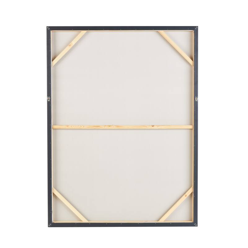 Gold Canvas Melting Drip Abstract Framed Wall Art with Black Frame