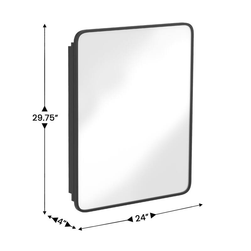 Recessed Bathroom Medicine Cabinet with Beveled Mirror - 24"W x 4"D x 29.75"H