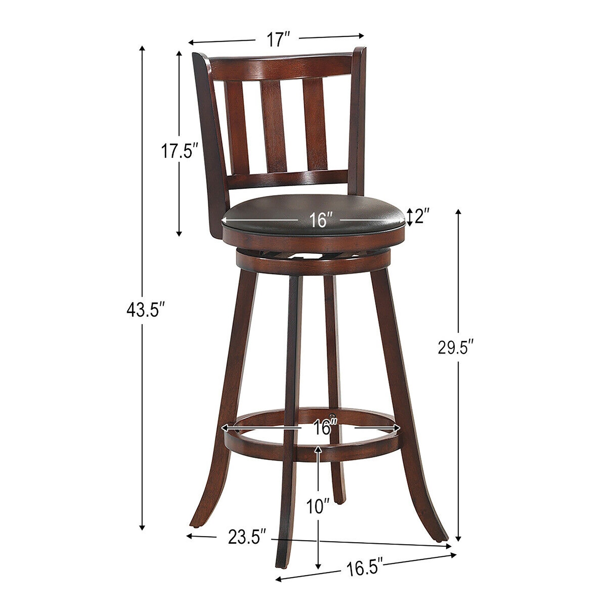 Shop Costway Set Of 2 29 5 Swivel Bar Stool Leather Padded Dining Kitchen 23 5 X 23 5 X 43 5 L X W X H Overstock 29244780,Breakfast Bar Table Set Argos