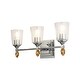 preview thumbnail 1 of 0, Vetiver 3 Light Vanity in Silver with Gold Accents