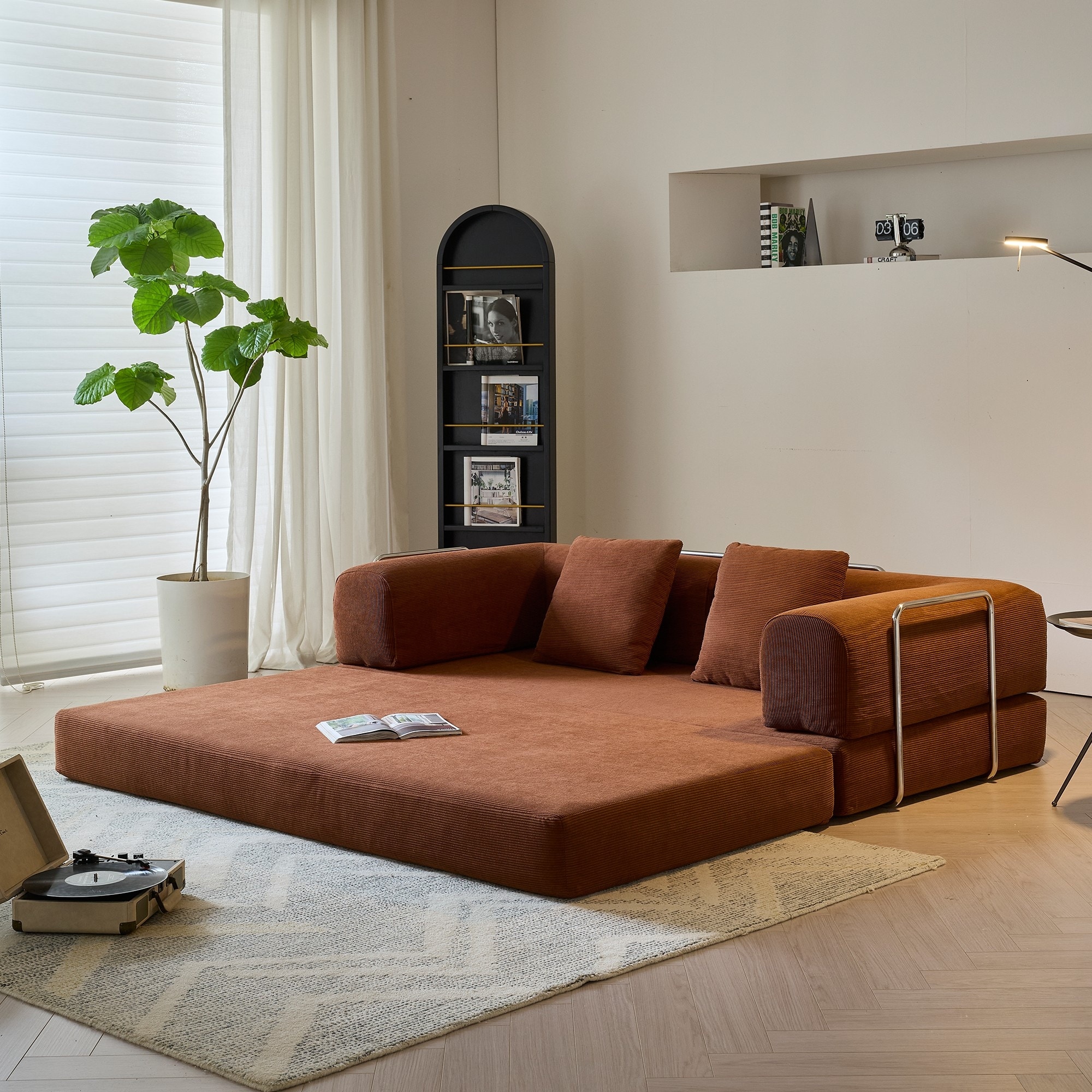 JASIWAY Modern Vintage Convertible Sleeper Sofa Bed