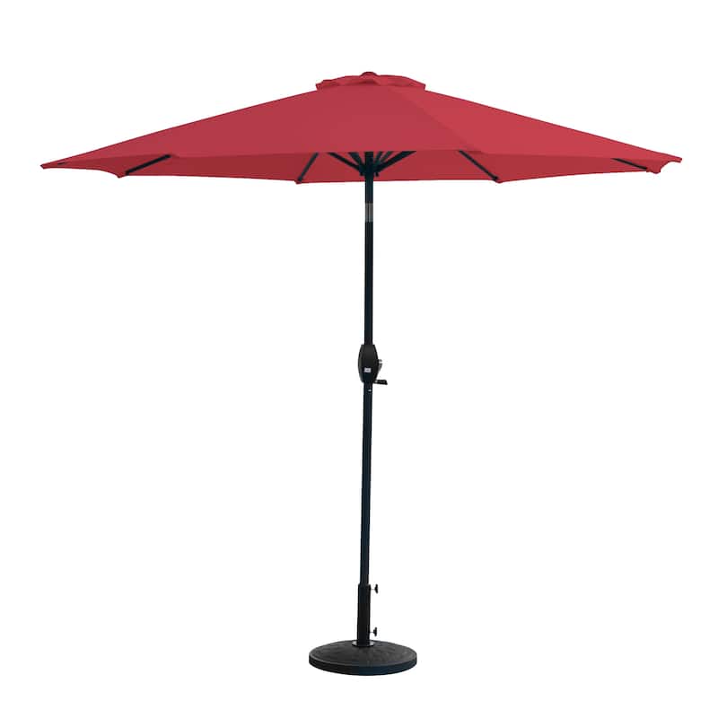 9 Ft Aluminum Patio Umbrella with Decorative Base